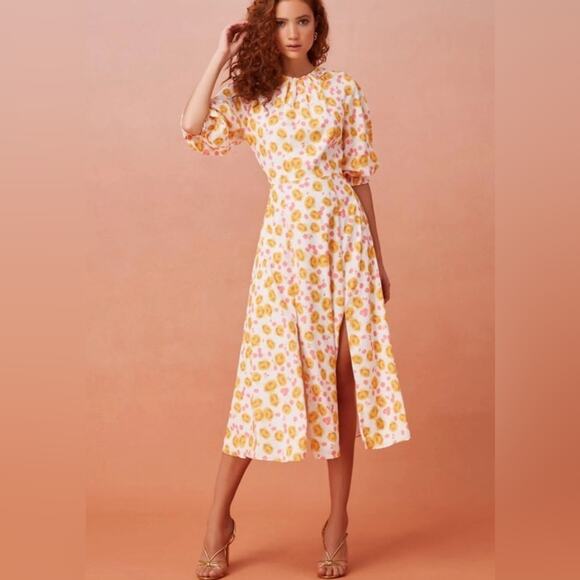 Keepsake All Over Floral Porcelain Rose Midi Dress XS - Picture 1 of 9
